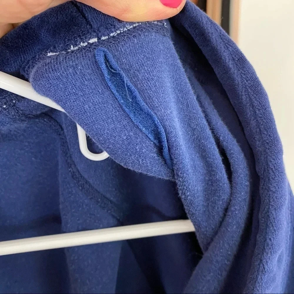 Vintage 90s Velour Grandma Cardigan Size Small Navy Blue Retro Velvet Shirt Top